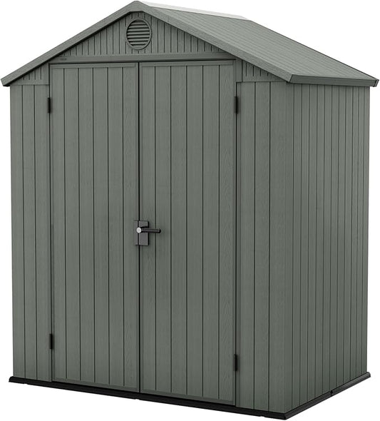 Darwin 6x4ft Double Door Garden Shed — Wood-Effect Outdoor Storage