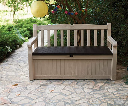 Keter Eden 265L Storage Bench - Beige And Brown